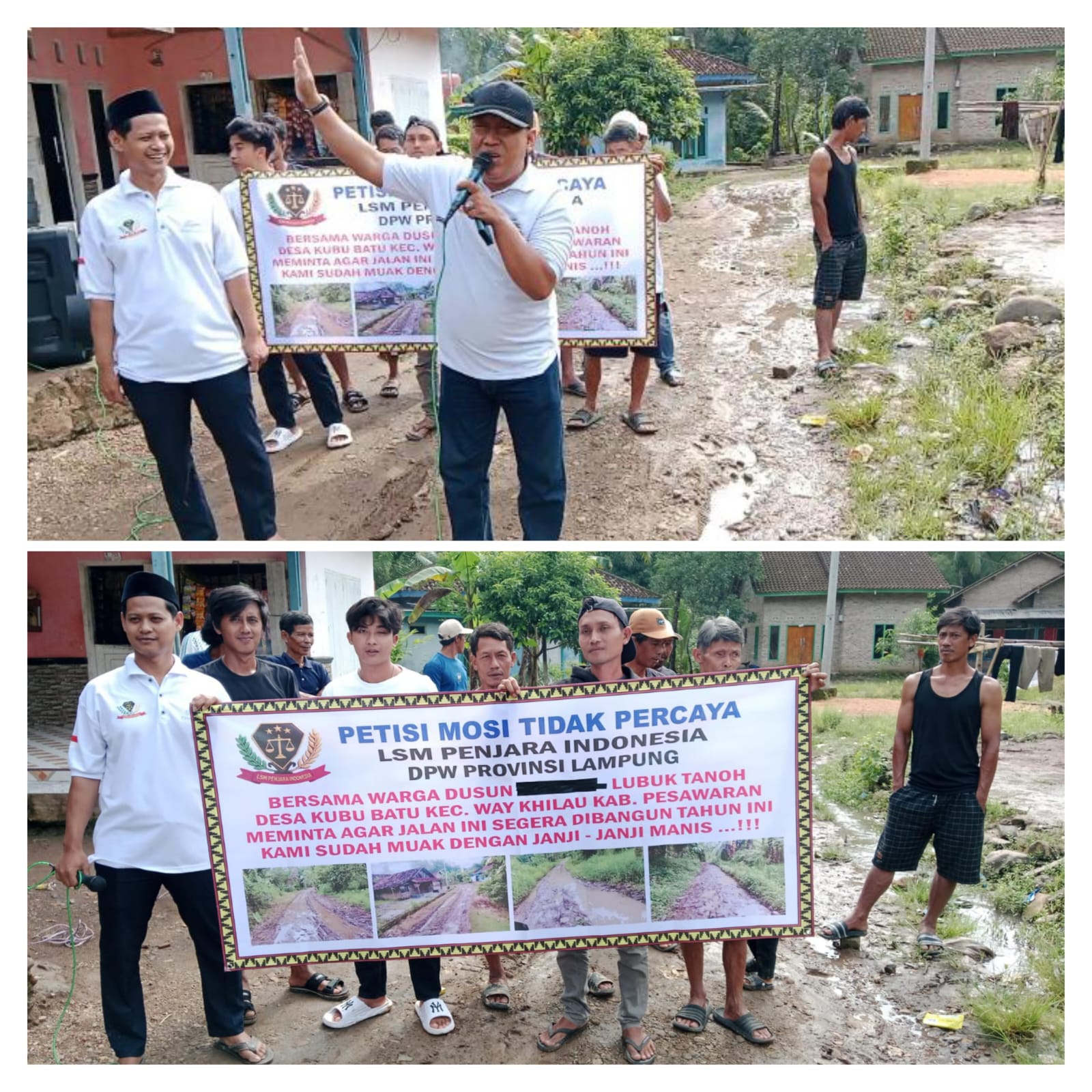 * petisi mosi tidak percaya : LSM penjara dan warga lubuk Tanoh kububatu , tuntut perbaikan jalan yang rusak parah* 